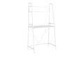 Computer Desk For Home Office, Laptop, Leaning, Storage Shelves, Contemporary & Modern - White