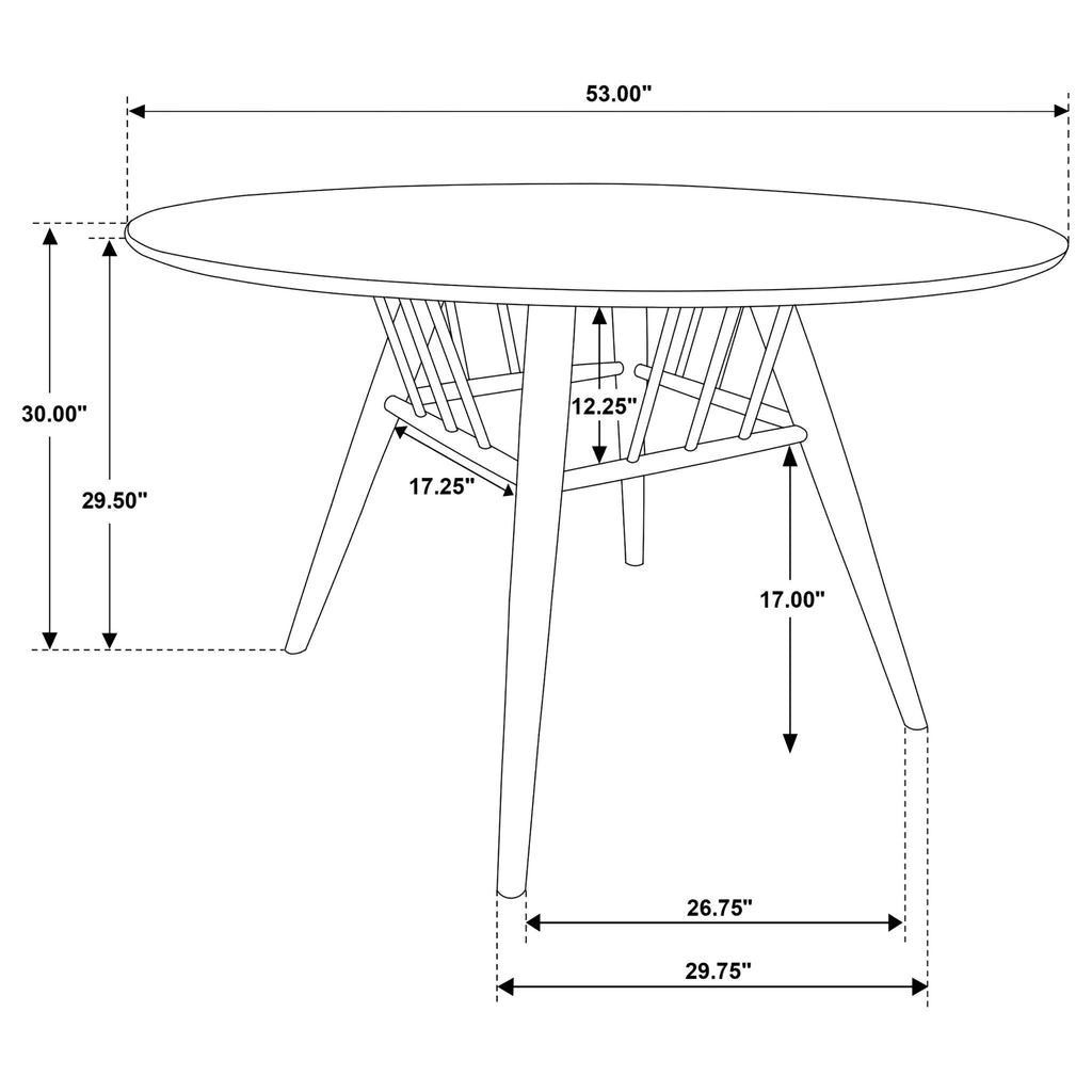 Shirley - 5 Piece Round Dining Table Set With Cushioned Chairs - Dark Walnut