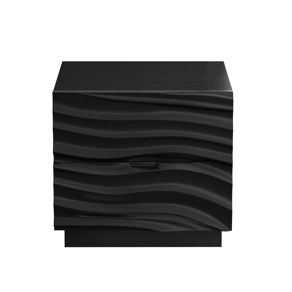 Nightstand With 2 Drawers, No Handles