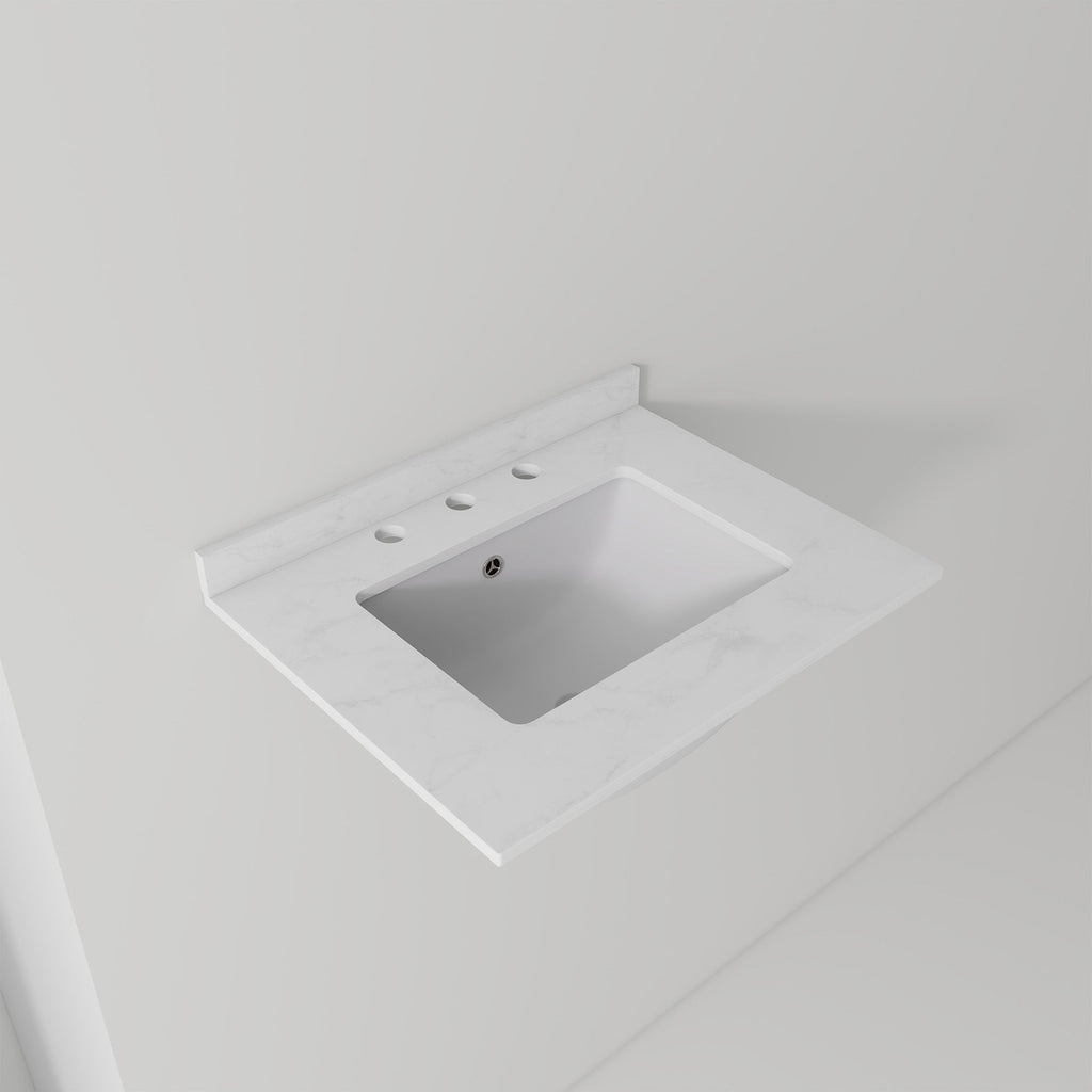 Basin Sink, 0.6" Ultra Thin Profile, Triple Faucet Holes, Sink Only