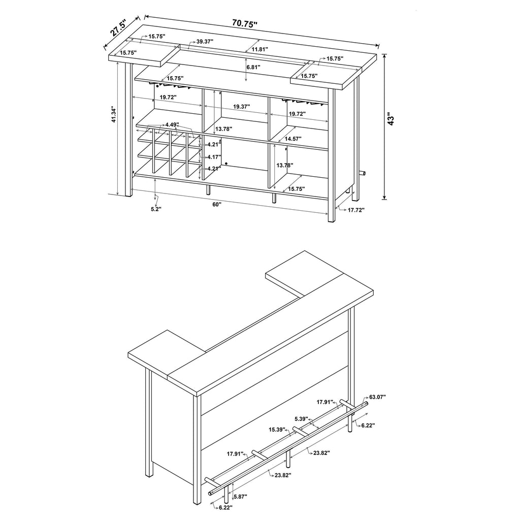 Menimen - Freestanding Bar Unit - Gray