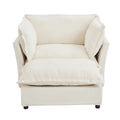 Modern Armchair Sofa With Movable Ottoman