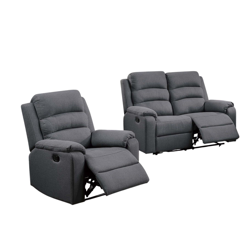 2 Piece Living Room Set With Manual Reclining Loveseat And Recliner