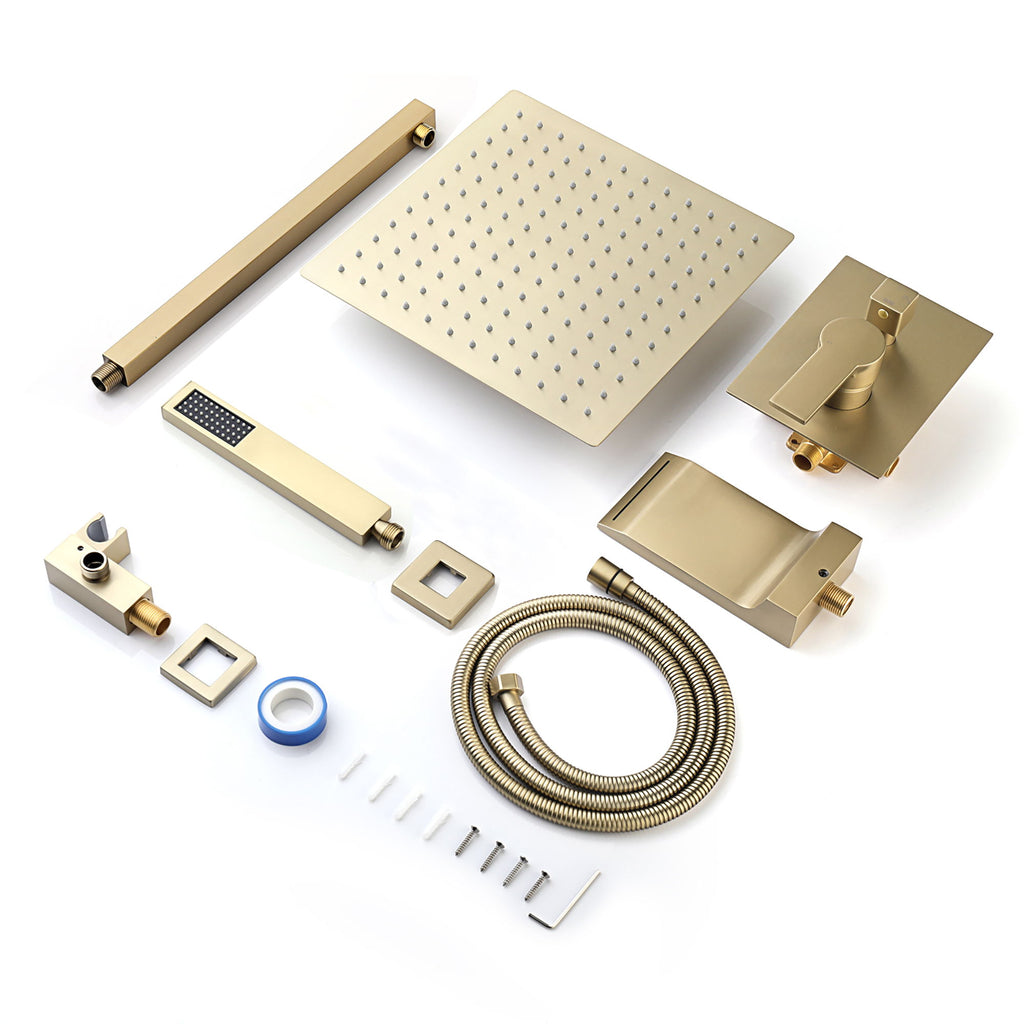 Modern 10" Wall Mounted Rainfall Shower Head System