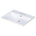 Bathroom Vanity Top, Rectangular Undermount Sink With 3 Faucet Holes, 4" Centerset Compatible - White