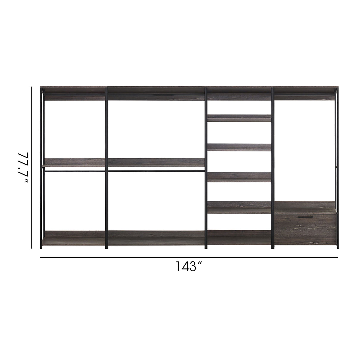 Monica - Walk-In Closet System, Modular Storage - Rustic