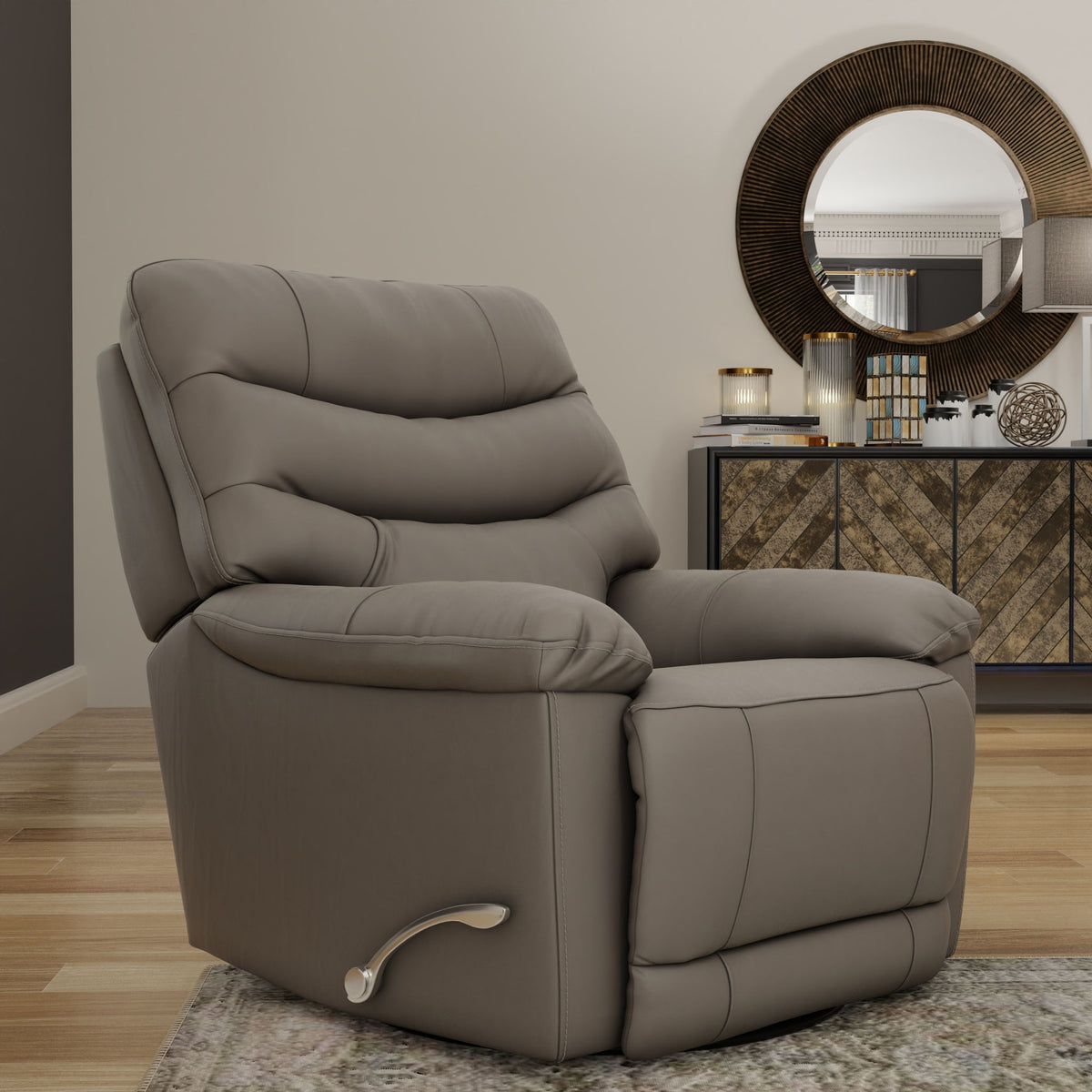Oslo Antelope - Swivel Glider Recliner With Manual Footrest