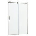 Shower Door Single Sliding Bypass Enclosure - Brushed Silver