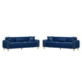 2 Piece Sofa 3 Seater Sofas Set - Blue
