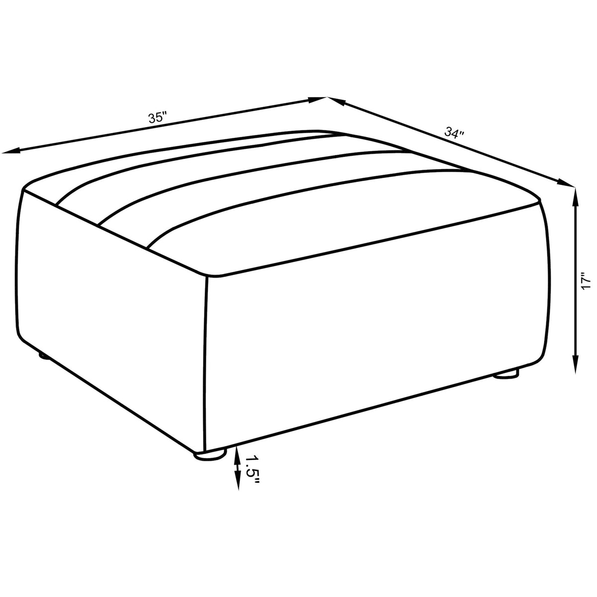 Sunny - Square Upholstered Ottoman - Ivory