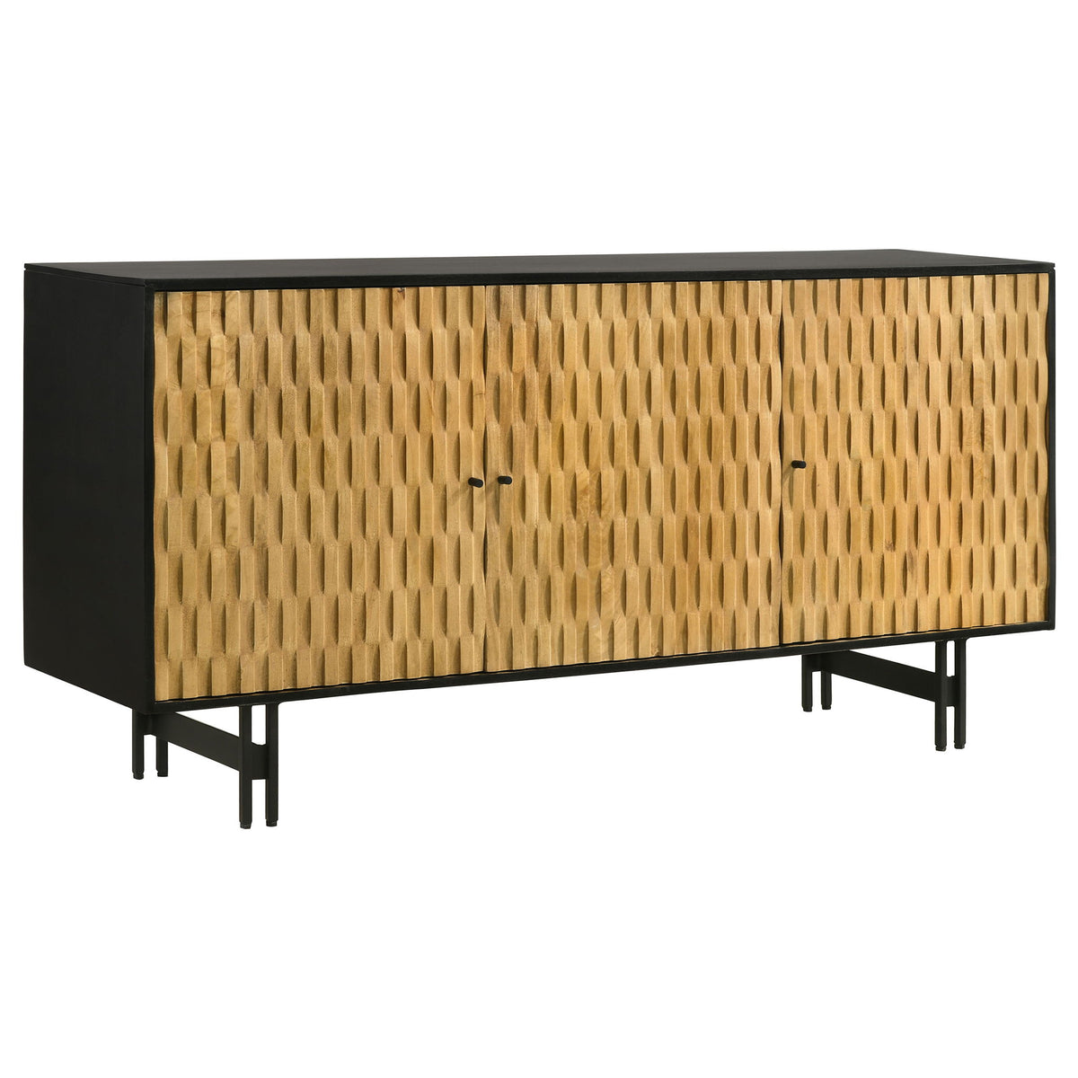 Madrid - 3 Door Accent Cabinet Doors - Natural / Black