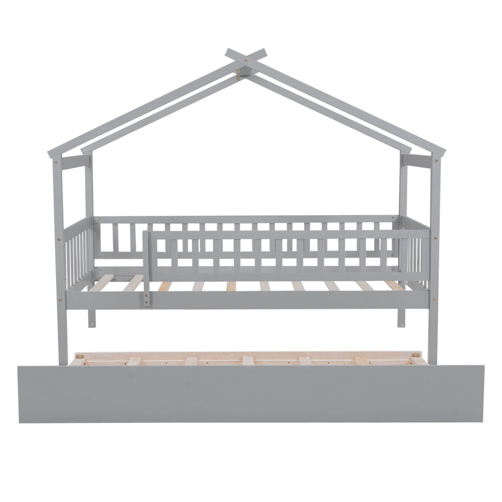 Creativity House Bed With Twin Size Trundle