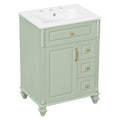 Freestanding Bathroom Vanity With Sink, 3 Drawers & Flip-Out Drawer