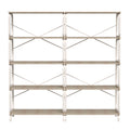 5 Tier Industrial Bookshelf, Tall Bookcase With Open Design, Vintage Storage Organizer