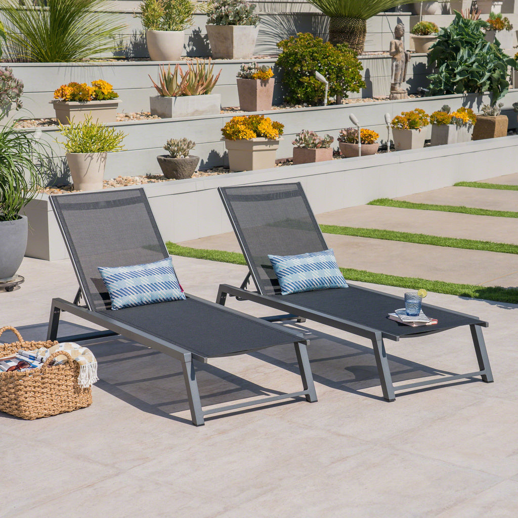 Myers - Modern Chaise Lounge Set With Adjustable Back