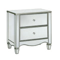 Nightstand With Mirror Panels - Silver