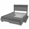Queen Size Bed With Storage Drawers And Headboard - Brown Mix