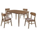 Whisten - Dining Set With Rounded Tabletop And Upholstered Chairs