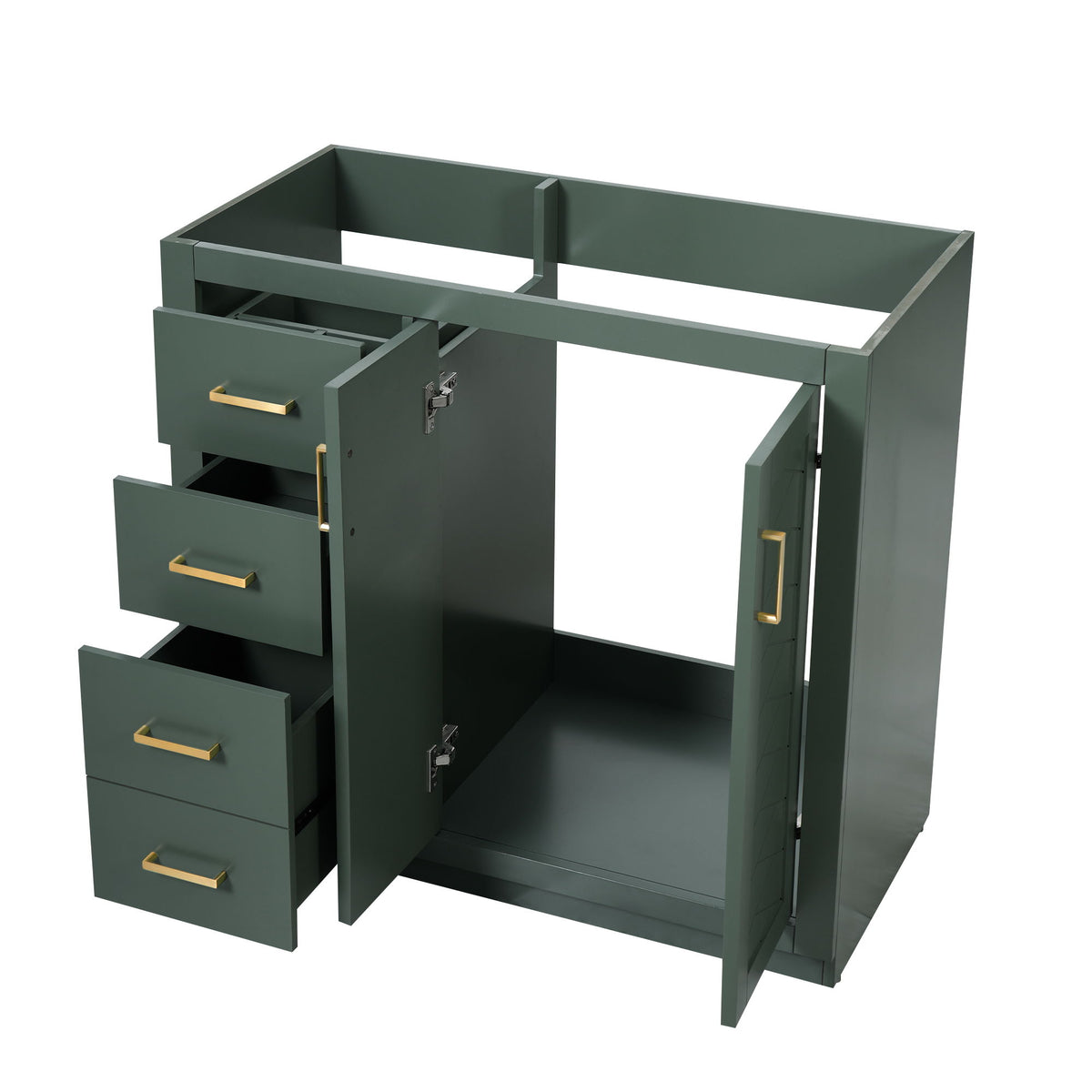 Retro Style Bathroom Vanity, 3 Drawers & Soft Closing Doors