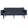 Convertible Futon Sofa Bed With Adjustable Split Back, Twin Size Sleeper Couch - Black