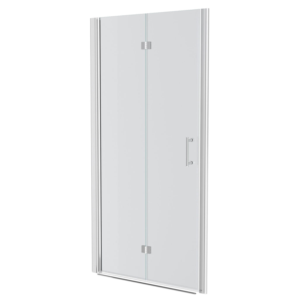 Frameless Bi Fold Shower Door With Tempered Glass - Chrome