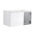 Wall Mounted Bathroom Vanity With Sink, 2 Soft Close Doors, Cabinet & Half Door