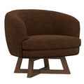 Swivel Accent Chair With Sculptural Base - Red