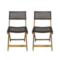 Bistro Foldable Chair With Wicker Backrest
