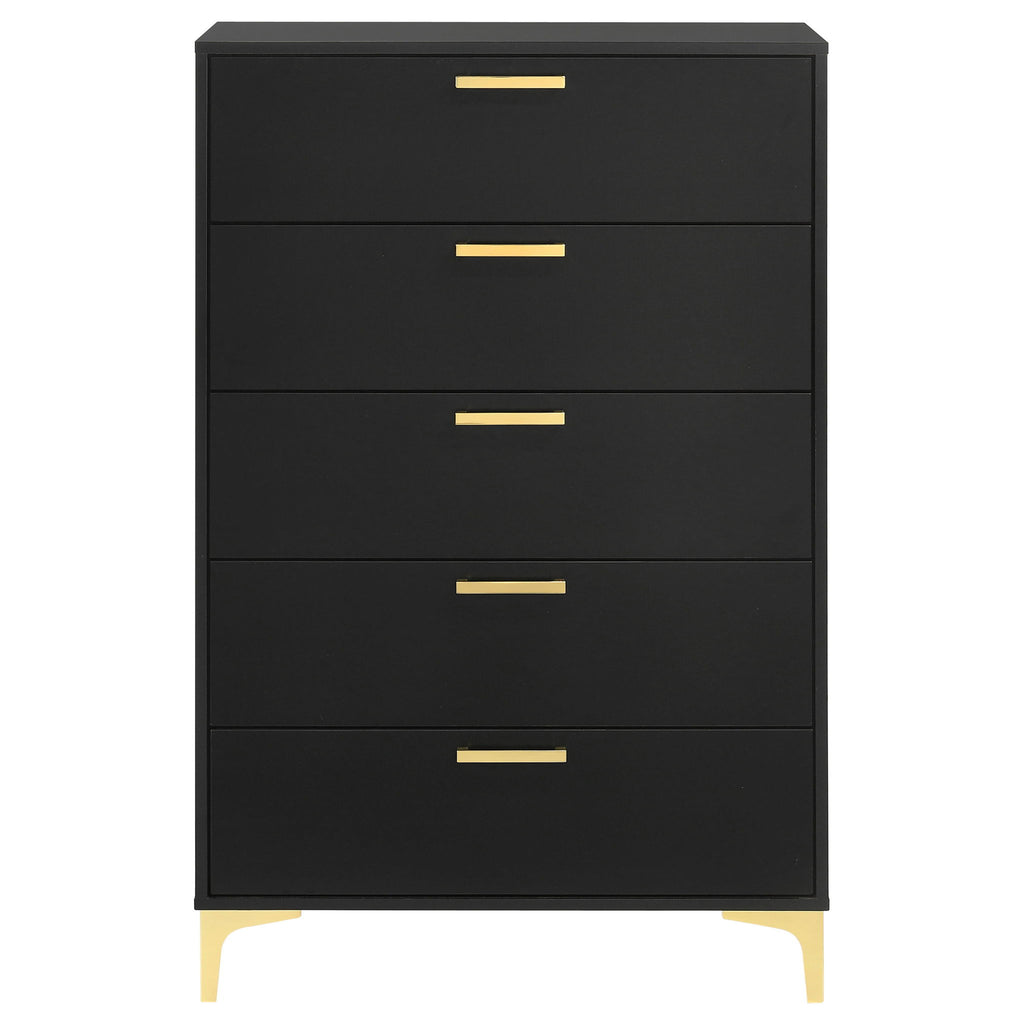 Lexie - 5 Drawer Rectangular Chest - Black