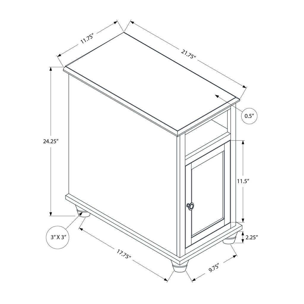 Accent End Table, Storage, Traditional - White