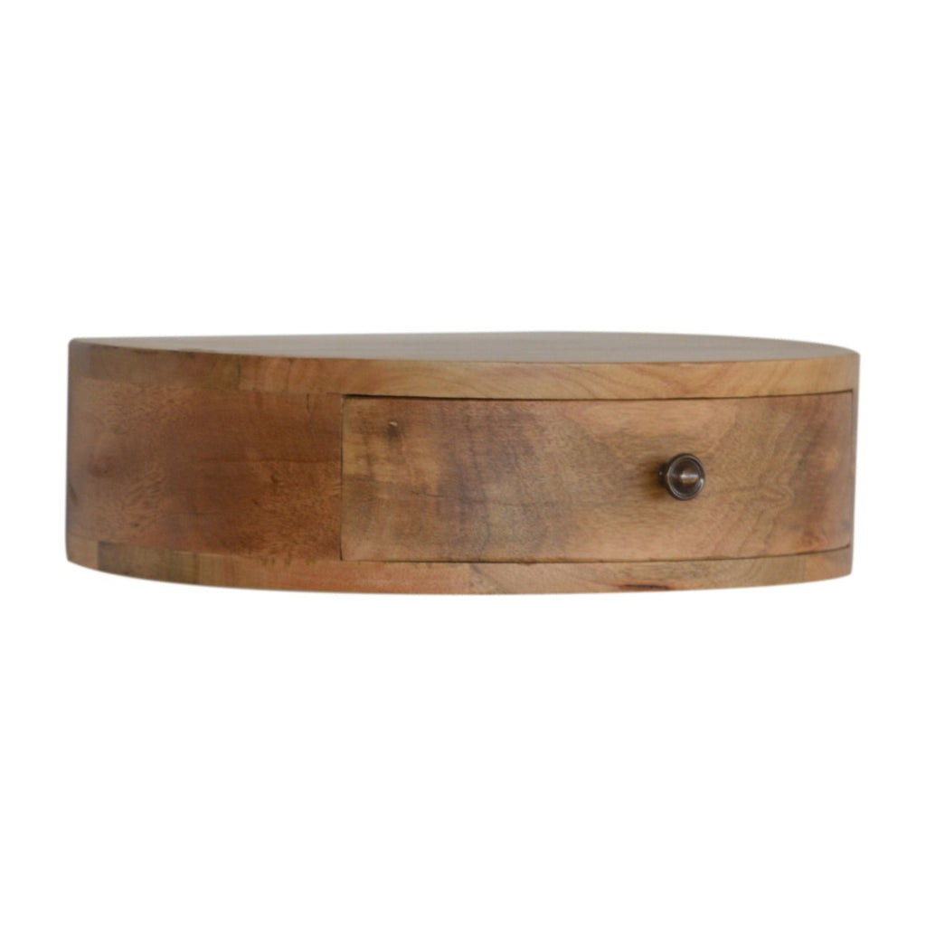 Wall Mounted Rounded Nightstand - Oak