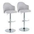 Ahoy - Contemporary Adjustable Barstool With Swivel With Rounded T Footrest (Set of 2) - Gray