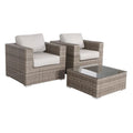 2 Person Seating Set With Cushions - Gray / Gray Mix