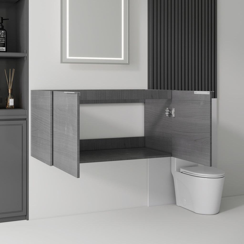 Floating Bathroom Vanity Cabinet With Soft Close Double Doors, Spacious Interior Storage, Wall Mounted, Cabinet Only