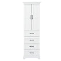 Bathroom Vanity With 2 Damping Hinge Doors, 3 Drawers, Adjustable Shelves - White