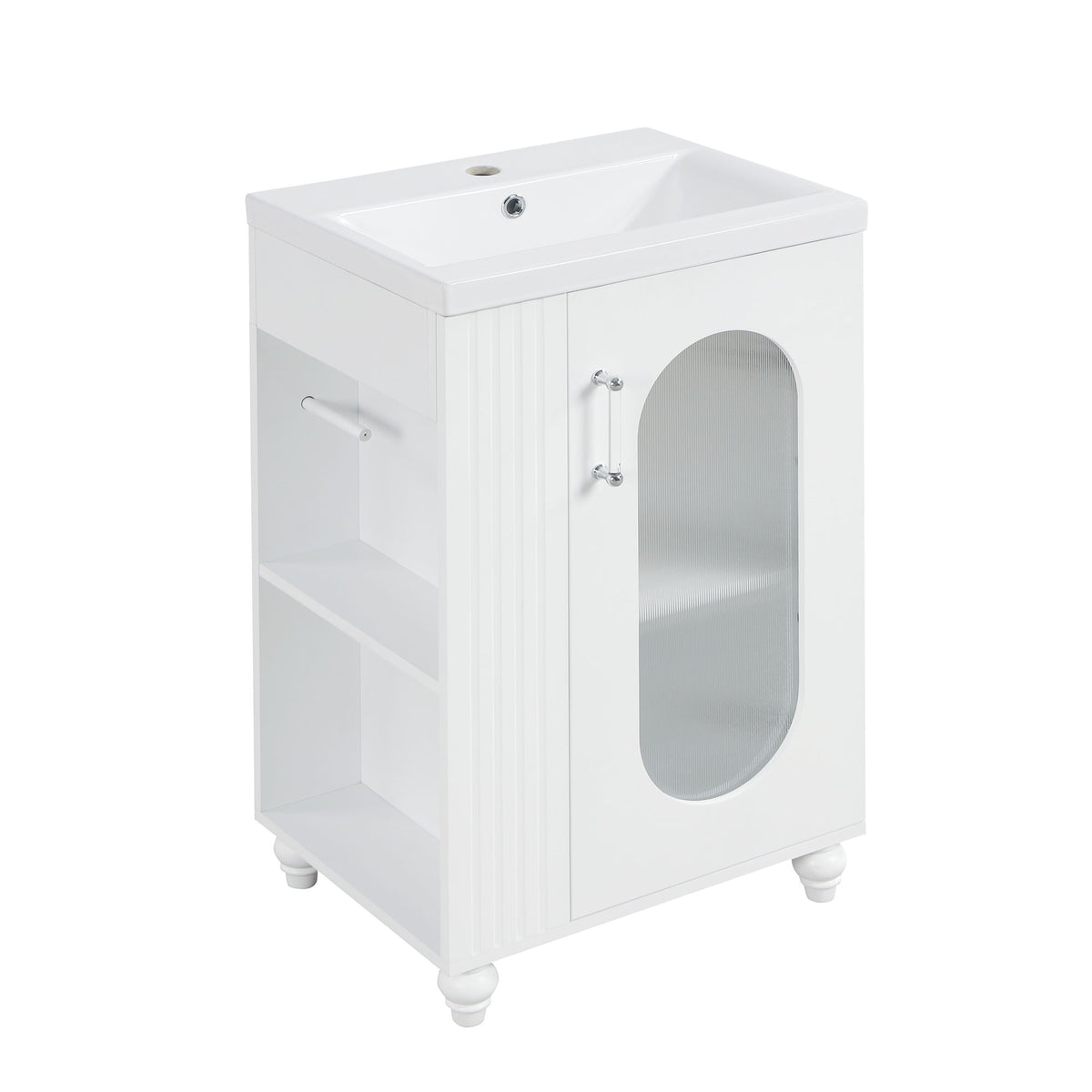 Modern Bathroom Vanity With Sink, Adjustable 2 Tier Shelf