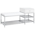 Yesler - 1 Drawer Storage Bench - Glossy White