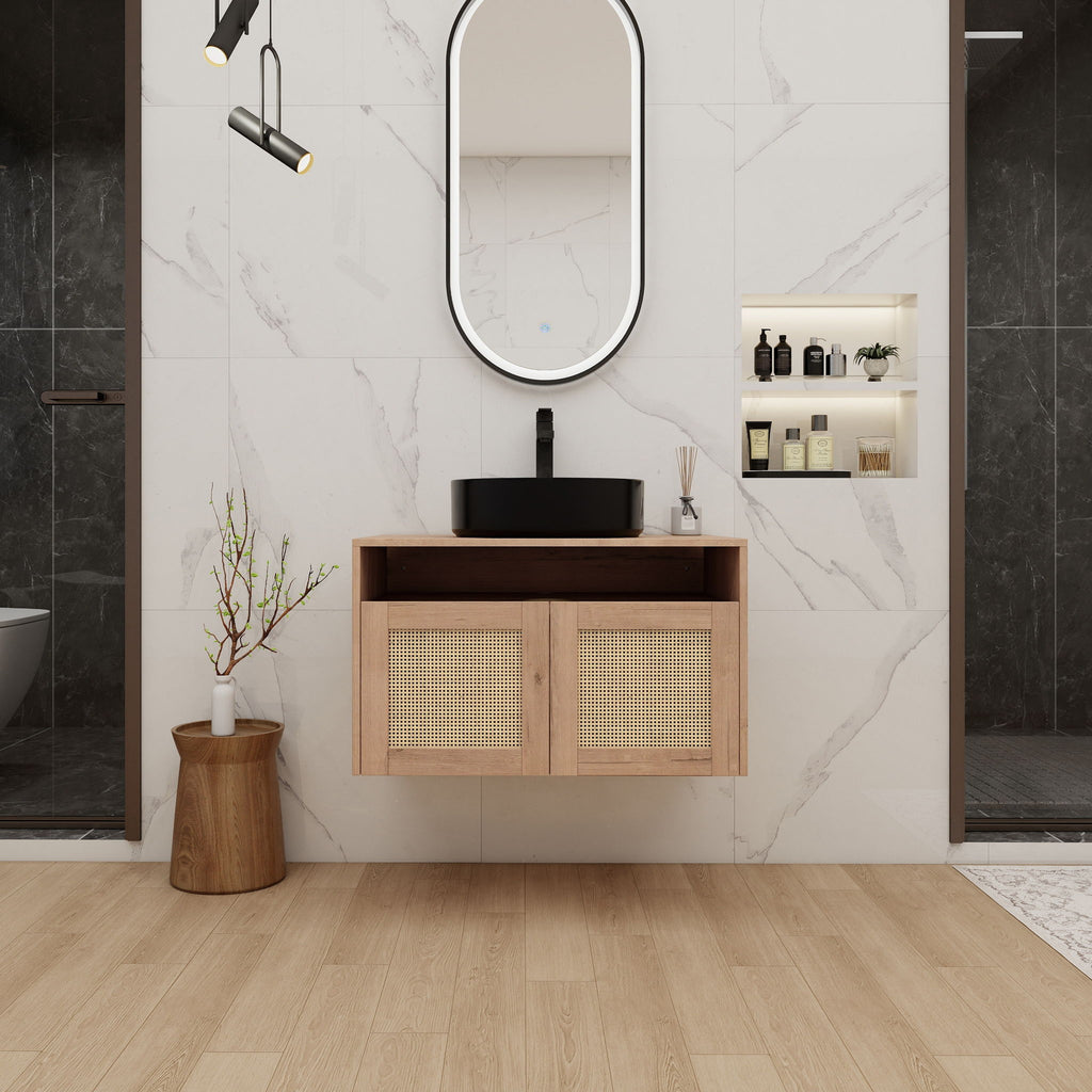 Bathroom Vanity & Art Sink, 2 Soft Close Doors, Float Mounting Design