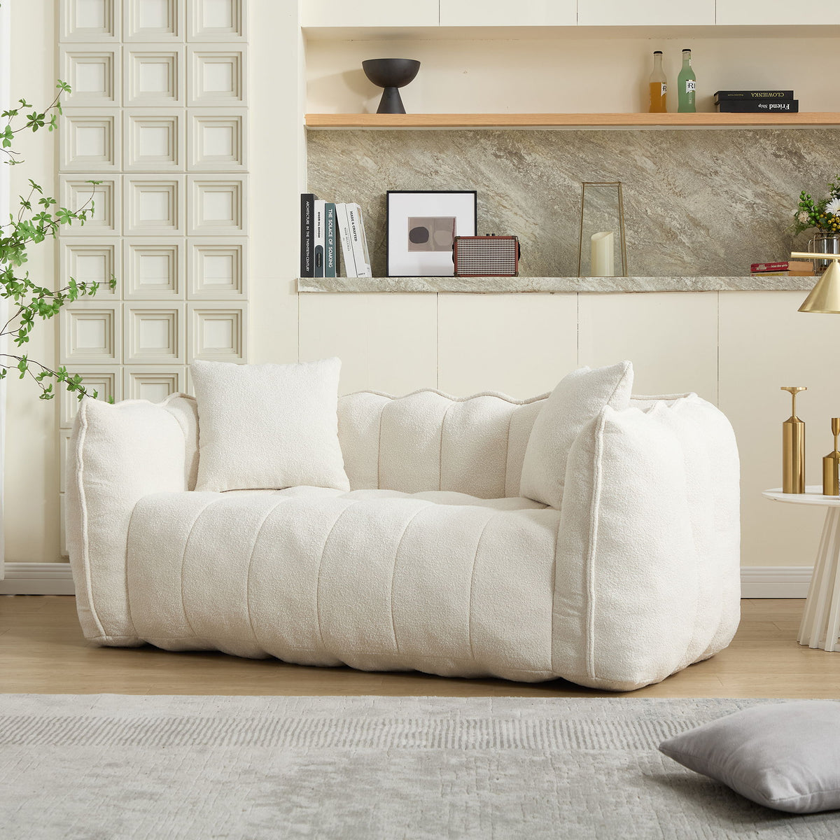 Cozy Beanbag Chair With High Resilience Foam Core For 2