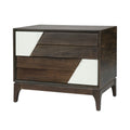 Japandi 2 Drawer Nightstand With Geometric Design
