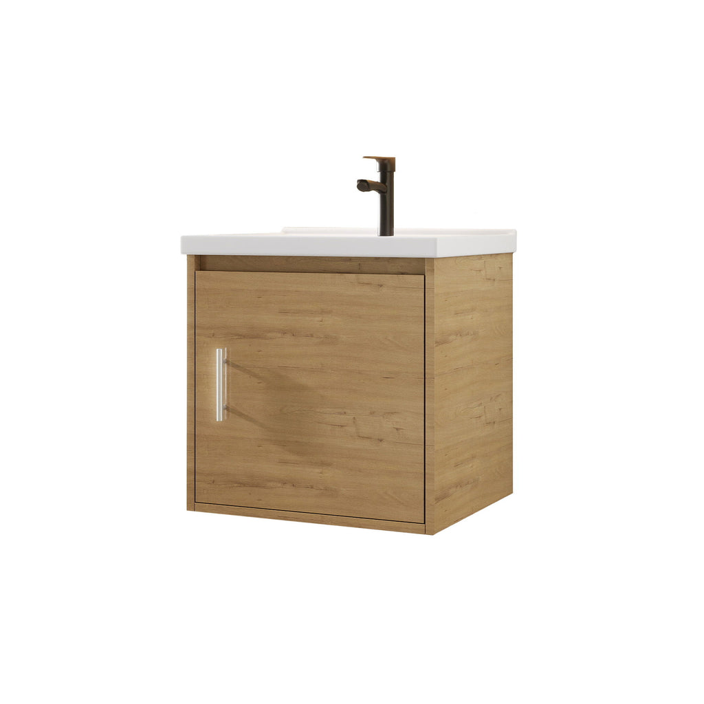 Floating Bathroom Vanity Combo, Wall Mounted Cabinet With Sink & Soft Close Doors For Small Bathrooms