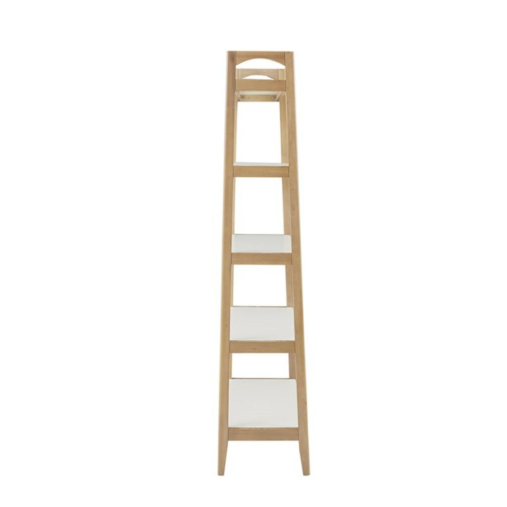 Parker - Bookcase With 5 Shelves - Off White / Natural