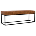 Candice - Ottoman Bench - Tan / Black