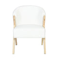 Modern Accent Chair With Polyester Upholstery And Minimalist Lounge Chair For Living Room, Bedroom, Or Office - White