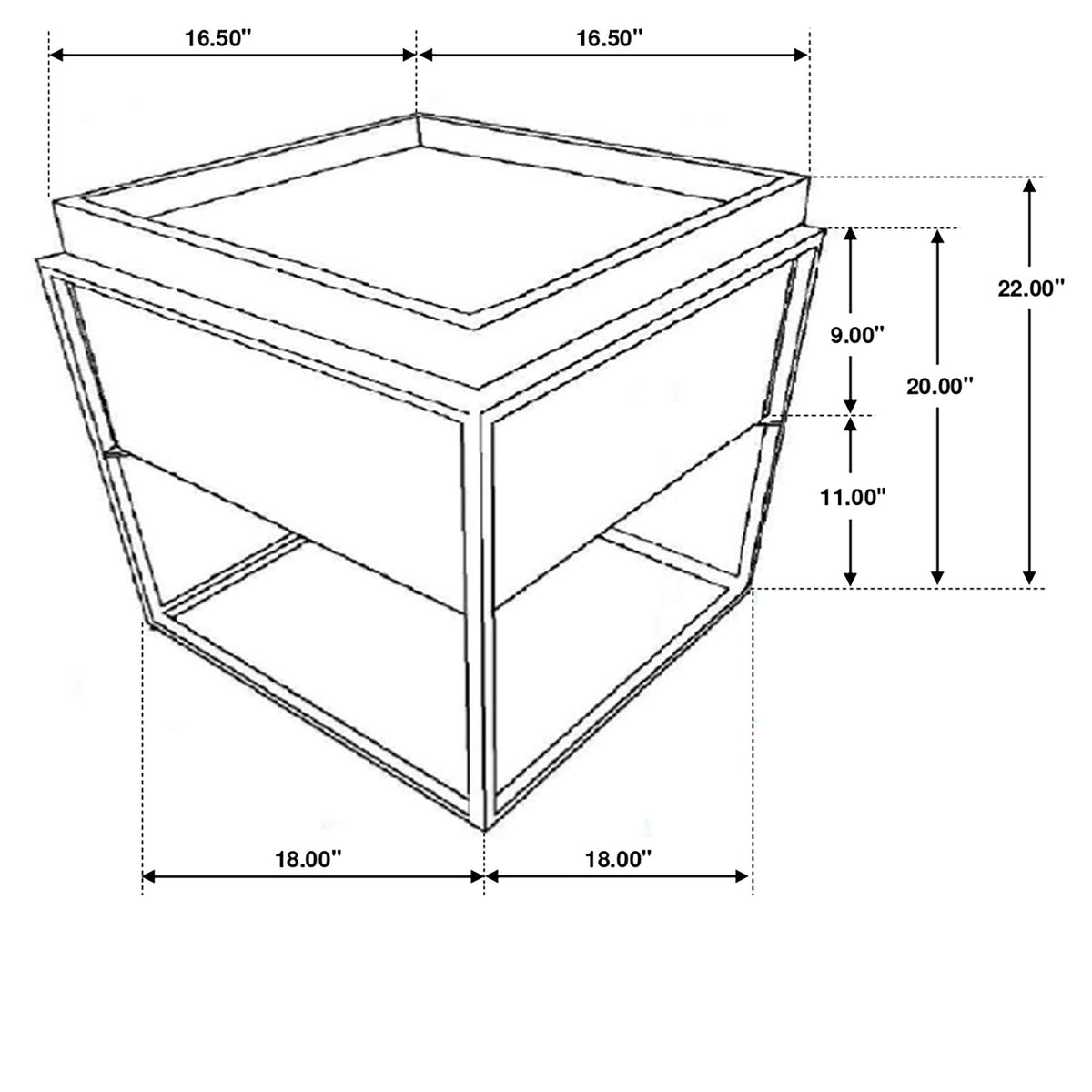 Ondrej - Square Accent Side Table With Removable Tray - Dark Brown