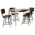 Senko - 5 Piece Counter Dining Set With Upholstered Chairs - Antique Espresso