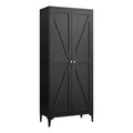 Adjustable 2 Door Kitchen Pantry Cabinet With Striped Design