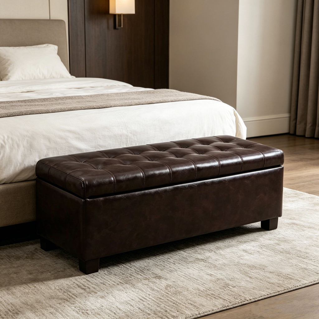 Elegant Tufted Storage Ottoman Bench