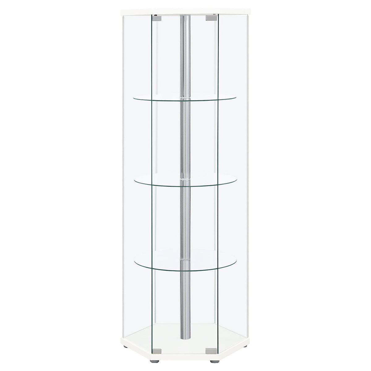 Tenley - 4 Shelf Curio Cabinet With Hexagonal Design