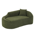 Compression Curved Chaise Longue Chair Indoor Loveseat Sofa Bed With Deep Seat And Pillow - Green